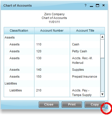 Chart of Accounts